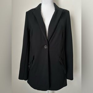 SOFT SURROUNDINGS Oversized Ponte Stretch Black Blazer Women’s Size Medium